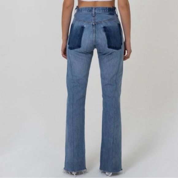 EB Denim Split Hem OG Jeans Womens size 26 High Rise Straight Leg Blue Denim - Picture 2 of 8